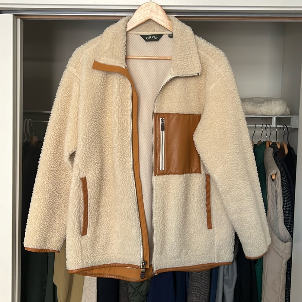 Orvis Sherpa Jacket with leather pocket Men’s Medium